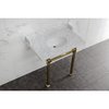 Kingston Brass 36 Carrara Marble Console Sink with Stainless Steel Legs, Marble WhiteBrushed Brass LMS36MOQ7